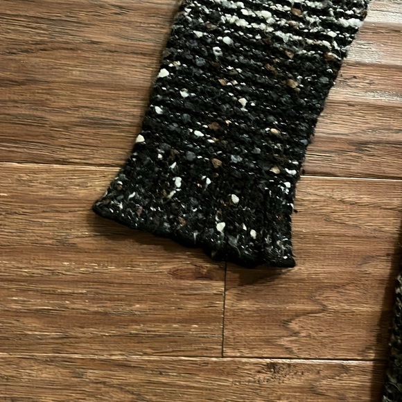 BCBG Boucle Multicolored Reverse Knit Two Button Long Cardigan Sweater Size L - Picture 4 of 7